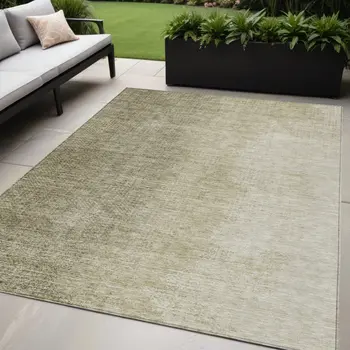 5' X 8' Brown Beige And Taupe Abstract Washable Indoor Outdoor Area Rug