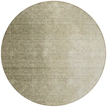 8' Brown Beige And Taupe Round Abstract Washable Indoor Outdoor Area Rug