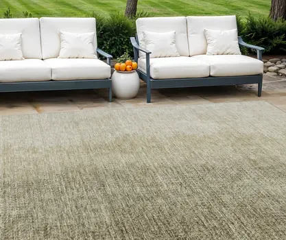 8' X 10' Brown Beige And Taupe Abstract Washable Indoor Outdoor Area Rug