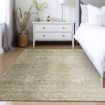 10' X 14' Brown Beige And Taupe Abstract Washable Indoor Outdoor Area Rug