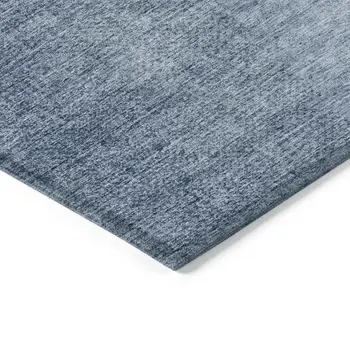8' X 10' Navy Blue And Sky Blue Abstract Washable Indoor Outdoor Area Rug