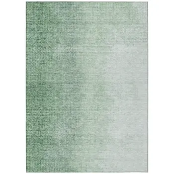 8' X 10' Artichoke Green And Fern Green Abstract Washable Indoor Outdoor Area Rug