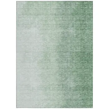 8' X 10' Artichoke Green And Fern Green Abstract Washable Indoor Outdoor Area Rug