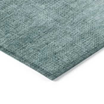 5' X 8' Teal Blue And Aqua Abstract Washable Indoor Outdoor Area Rug