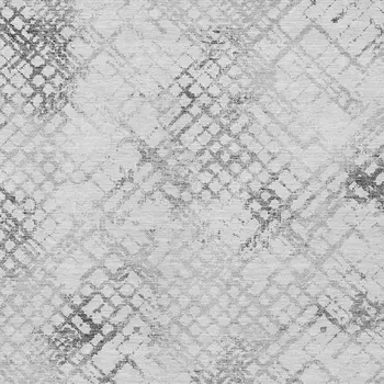 8' X 10' Gray Charcoal And Silver Geometric Washable Indoor Outdoor Area Rug