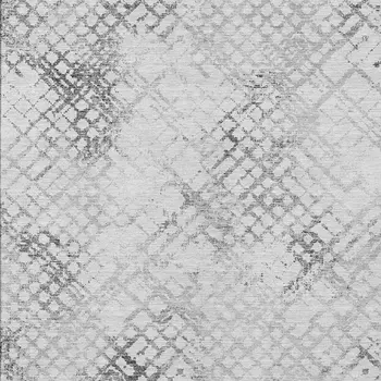 10' X 14' Gray Charcoal And Silver Geometric Washable Indoor Outdoor Area Rug
