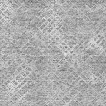 9' X 12' Gray And Silver Geometric Washable Indoor Outdoor Area Rug