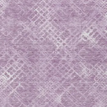 3' X 5' Lavender Purple And Ivory Geometric Washable Indoor Outdoor Area Rug