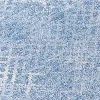 8' Sky Blue And Denim Blue Round Geometric Washable Indoor Outdoor Area Rug