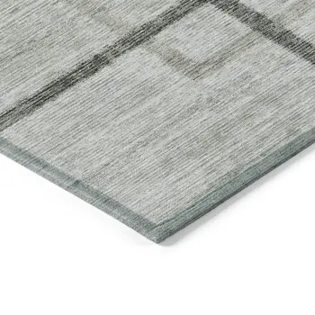 5' X 8' Green And Charcoal Geometric Washable Indoor Outdoor Area Rug