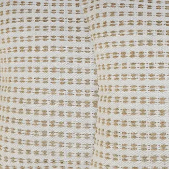 Set of Two 20" Ivory And Natural Striped Cotton And Jute Throw Pillows