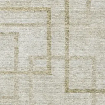 3' X 5' Beige Tan And Taupe Geometric Washable Indoor Outdoor Area Rug
