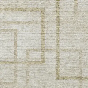 10' X 14' Beige Tan And Taupe Geometric Washable Indoor Outdoor Area Rug