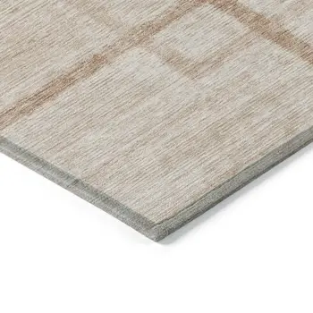 3' X 5' Copper And Brown Geometric Washable Indoor Outdoor Area Rug