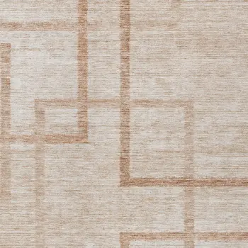 10' X 14' Copper And Brown Geometric Washable Indoor Outdoor Area Rug