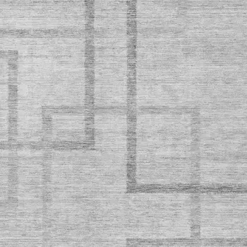 5' X 8' Gray Charcoal And Silver Geometric Washable Indoor Outdoor Area Rug