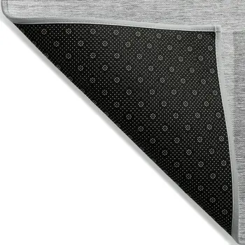 10' X 14' Gray Charcoal And Silver Geometric Washable Indoor Outdoor Area Rug