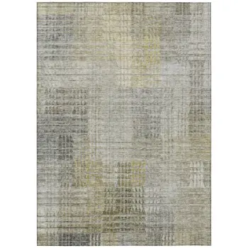 10' X 14' Taupe Beige And Brown Abstract Washable Indoor Outdoor Area Rug