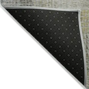 10' X 14' Taupe Beige And Brown Abstract Washable Indoor Outdoor Area Rug