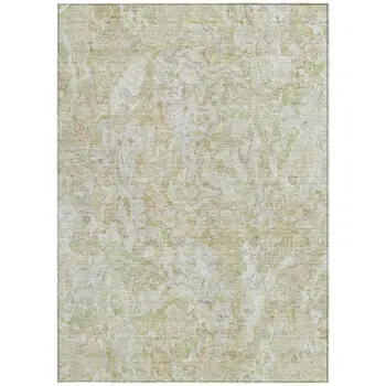 3' X 5' Beige Tan And Taupe Abstract Washable Indoor Outdoor Area Rug