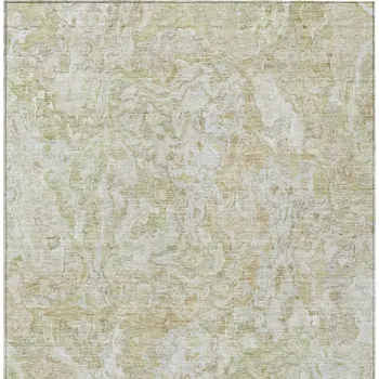3' X 5' Beige Tan And Taupe Abstract Washable Indoor Outdoor Area Rug