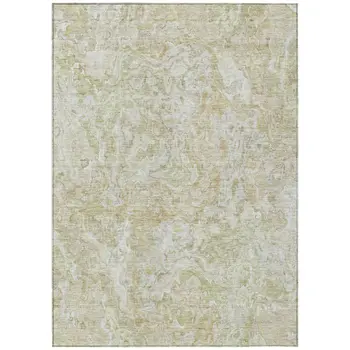 10' X 14' Beige Tan And Taupe Abstract Washable Indoor Outdoor Area Rug