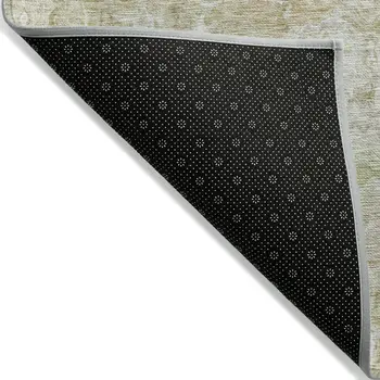 10' X 14' Beige Tan And Taupe Abstract Washable Indoor Outdoor Area Rug