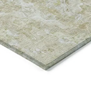 10' X 14' Beige Tan And Taupe Abstract Washable Indoor Outdoor Area Rug