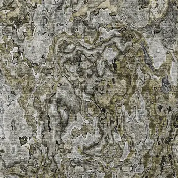 3' X 5' Brown Beige And Tan Abstract Washable Indoor Outdoor Area Rug
