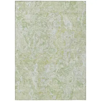5' X 8' Artichoke Green And Fern Green Abstract Washable Indoor Outdoor Area Rug