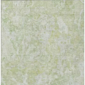 5' X 8' Artichoke Green And Fern Green Abstract Washable Indoor Outdoor Area Rug