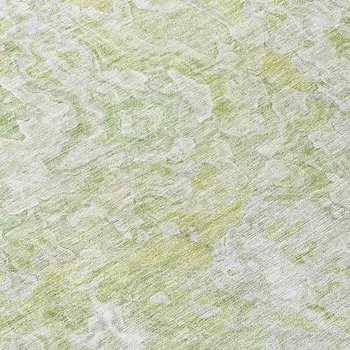 8' Artichoke Green And Fern Green Round Abstract Washable Indoor Outdoor Area Rug