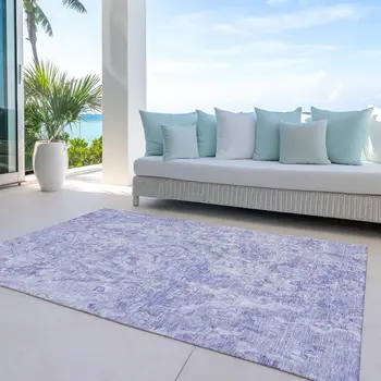 3' X 5' Plum Purple And Lavender Abstract Washable Indoor Outdoor Area Rug
