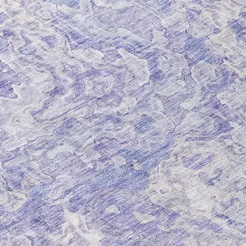 8' Plum Purple And Lavender Round Abstract Washable Indoor Outdoor Area Rug