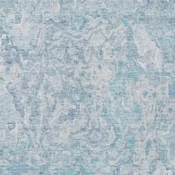 5' X 8' Sky Blue And Denim Blue Abstract Washable Indoor Outdoor Area Rug