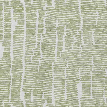 3' X 5' Artichoke Green And Ivory Abstract Washable Indoor Outdoor Area Rug