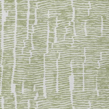 5' X 8' Artichoke Green And Ivory Abstract Washable Indoor Outdoor Area Rug