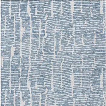 8' X 10' Blue And Ivory Abstract Washable Indoor Outdoor Area Rug