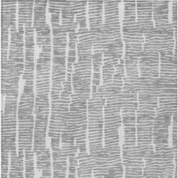 5' X 8' Gray And Ivory Abstract Washable Indoor Outdoor Area Rug