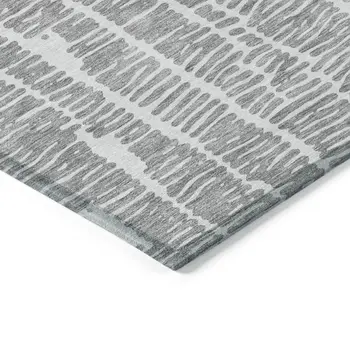 9' X 12' Gray And Ivory Abstract Washable Indoor Outdoor Area Rug