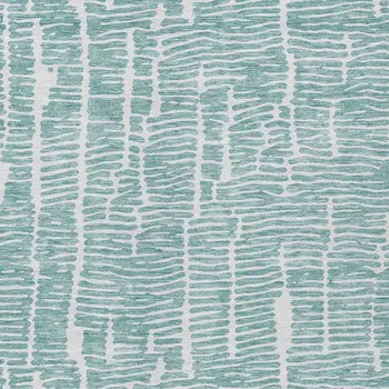 9' X 12' Teal Blue And Ivory Abstract Washable Indoor Outdoor Area Rug