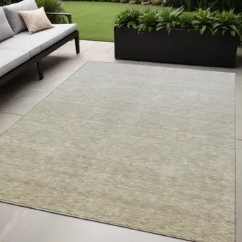 5' X 8' Beige Tan And Taupe Ombre Washable Indoor Outdoor Area Rug