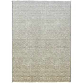 9' X 12' Beige Tan And Taupe Ombre Washable Indoor Outdoor Area Rug
