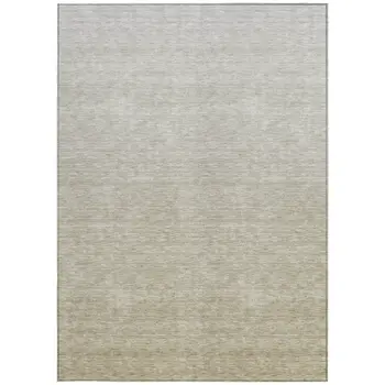 10' X 14' Beige Tan And Taupe Ombre Washable Indoor Outdoor Area Rug