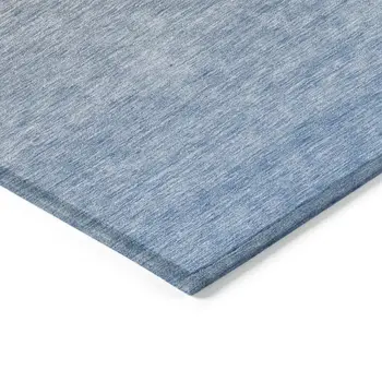 10' X 14' Denim Blue And Gray Ombre Washable Indoor Outdoor Area Rug