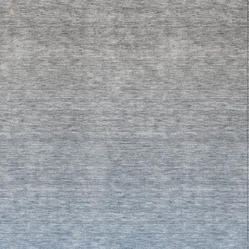 10' X 14' Denim Blue And Gray Ombre Washable Indoor Outdoor Area Rug