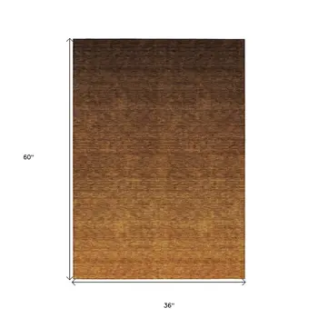 3' X 5' Chocolate And Brown Ombre Washable Indoor Outdoor Area Rug