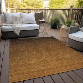 5' X 8' Chocolate And Brown Ombre Washable Indoor Outdoor Area Rug