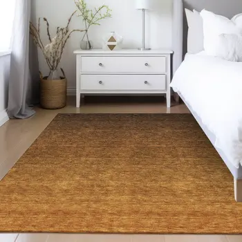 5' X 8' Chocolate And Brown Ombre Washable Indoor Outdoor Area Rug