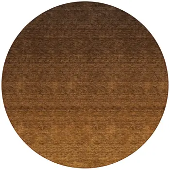 8' Chocolate And Brown Round Ombre Washable Indoor Outdoor Area Rug